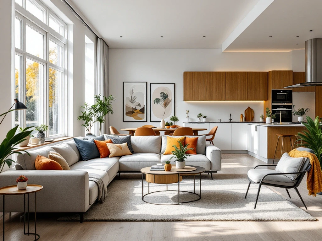 Modern en luxe Nederlands appartement met minimalistisch ontwerp, veel licht, neutrale meubels, open keuken en warme, gastvrije sfeer.